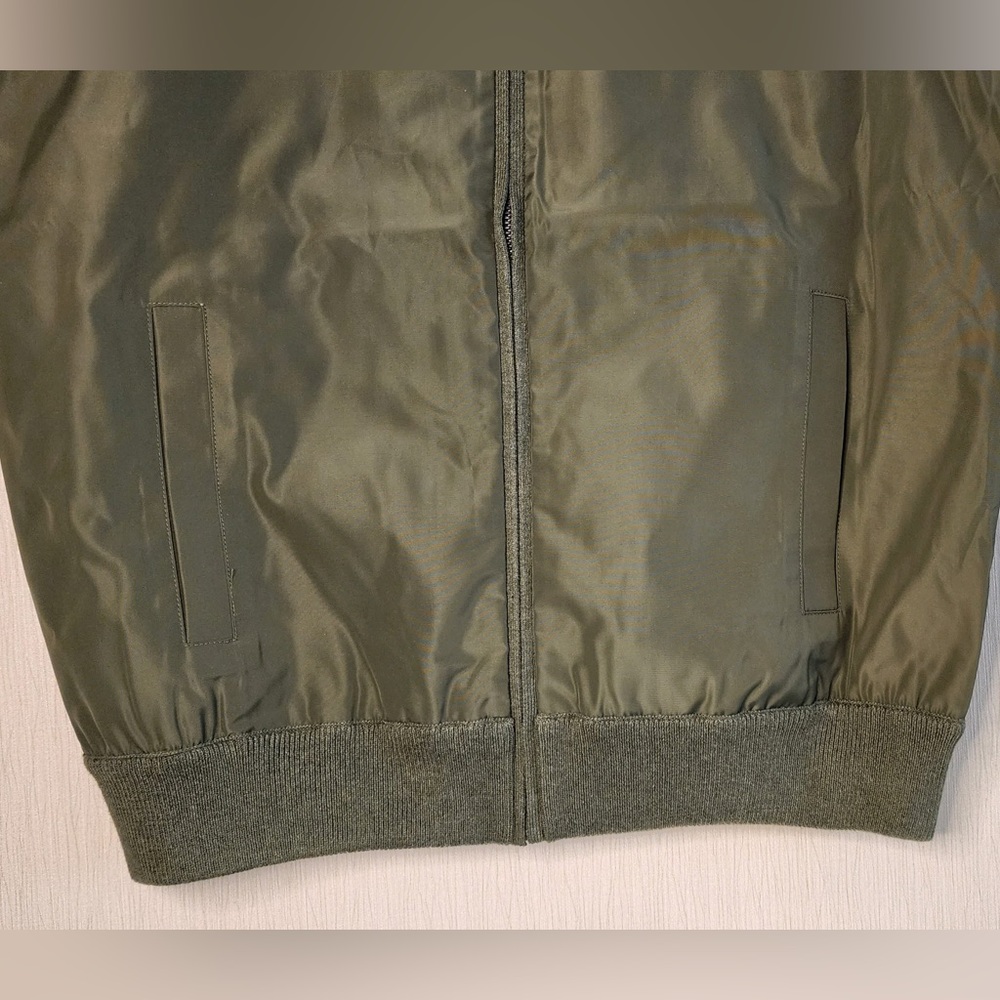 Polo Ralph Lauren Men's Olive Woven Knit Fully Lined Zipper Front Hybrid Vest - Picture 10 of 13